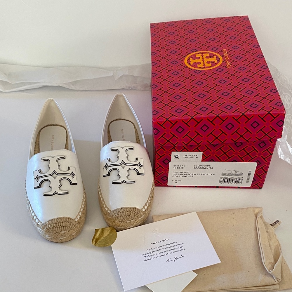 Tory Burch ines platform espadrille goat leather